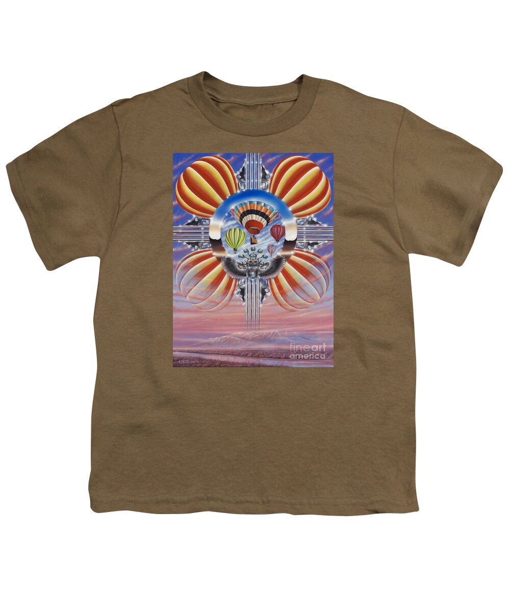 Balloons Youth T-Shirt featuring the painting Fiesta De Colores by Ricardo Chavez-Mendez