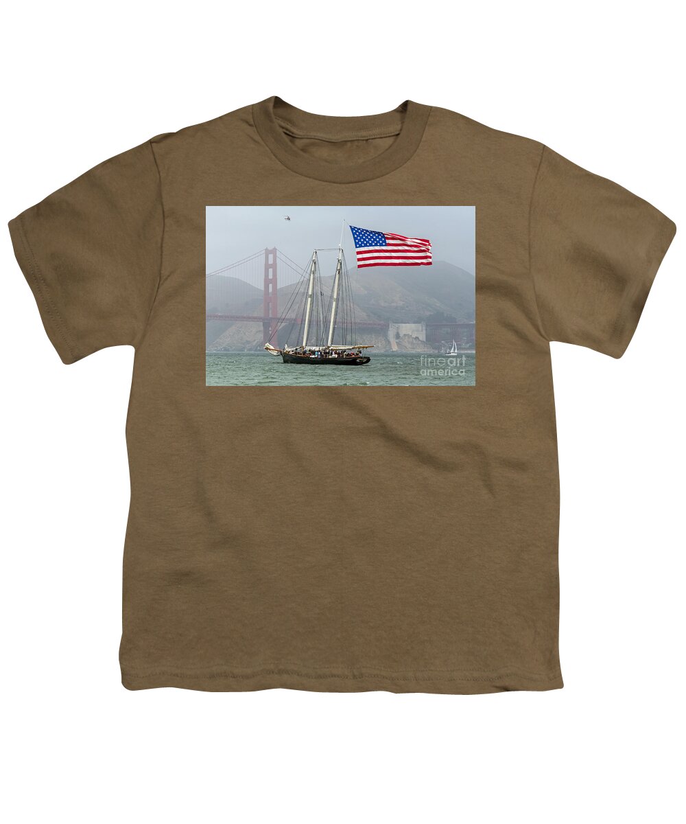 America's Cup Youth T-Shirt featuring the photograph Flag Ship by Kate Brown