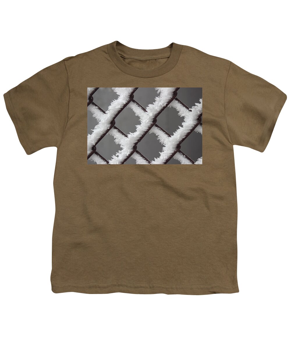 Frost Youth T-Shirt featuring the photograph Frost On The Fence by Michael Eingle
