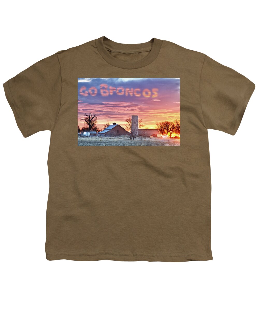 Broncos Youth T-Shirt featuring the photograph Go Broncos Colorado Country by James BO Insogna