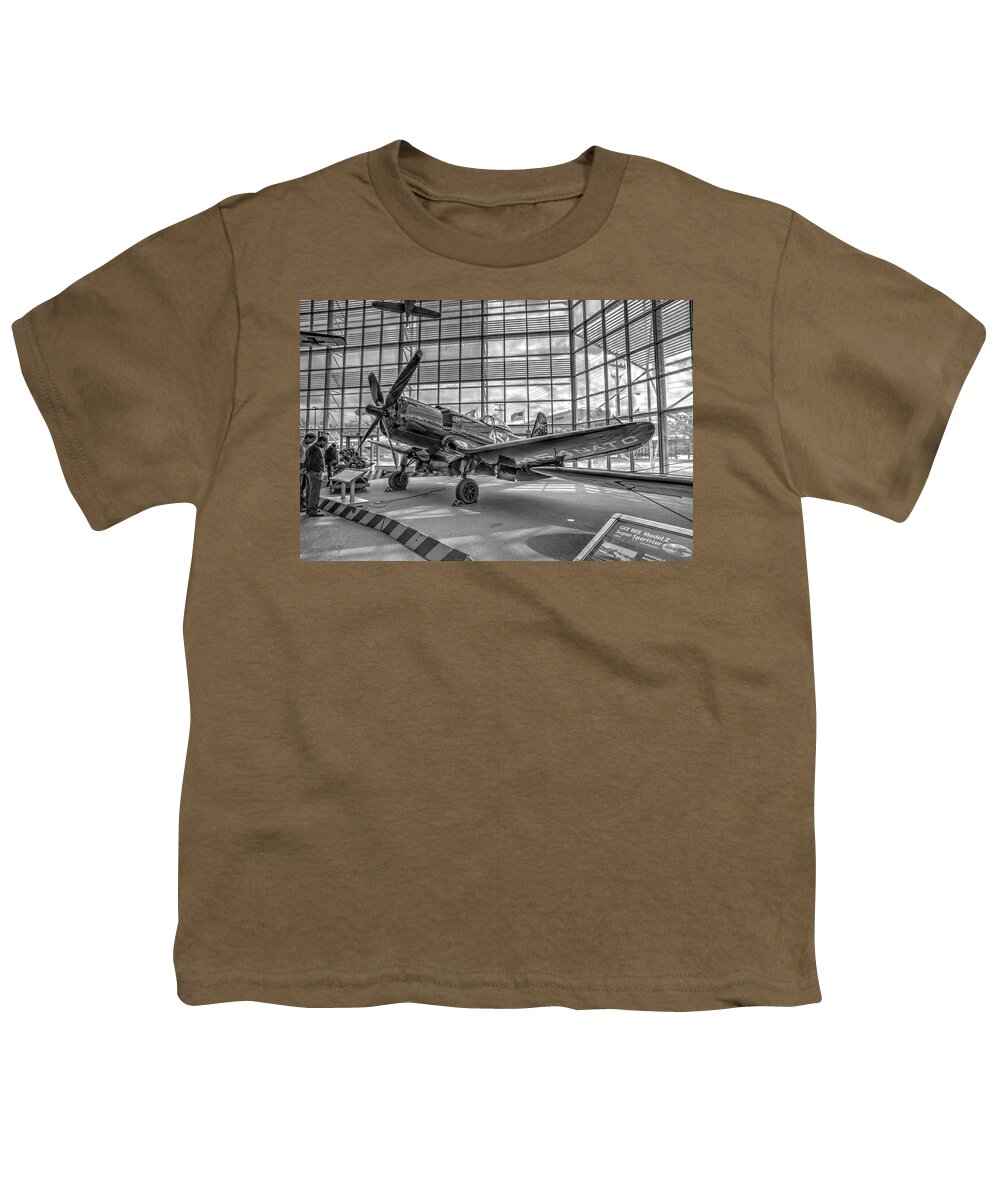 Hdr Youth T-Shirt featuring the photograph Goodyear F2G1 Super Corsair by Jim Thompson