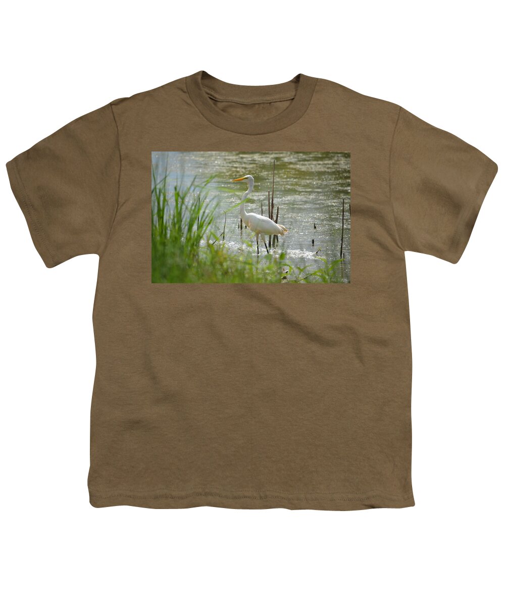 Great White Egret 15-01 Youth T-Shirt featuring the photograph Great White Egret 15-01 by Maria Urso