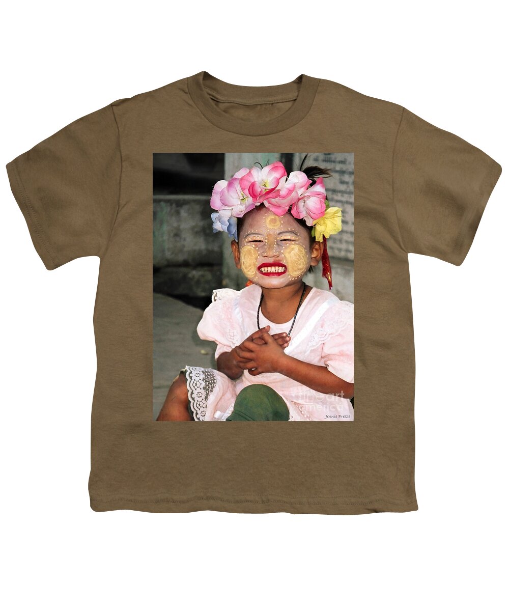Cambodian Youth T-Shirt featuring the photograph Happy Face Girl.Cambodia by Jennie Breeze