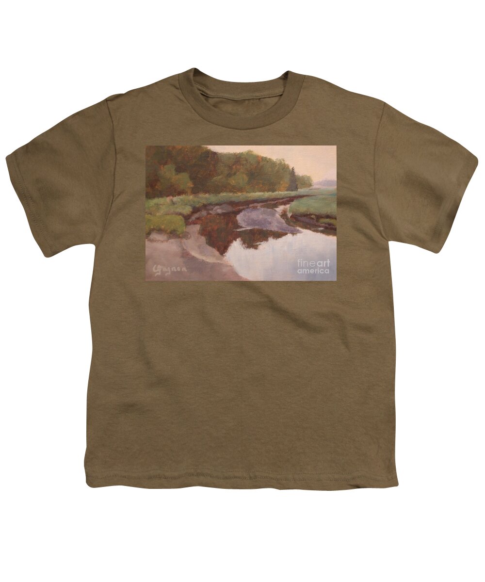 Acrylic Youth T-Shirt featuring the painting Hazy Day by Claire Gagnon