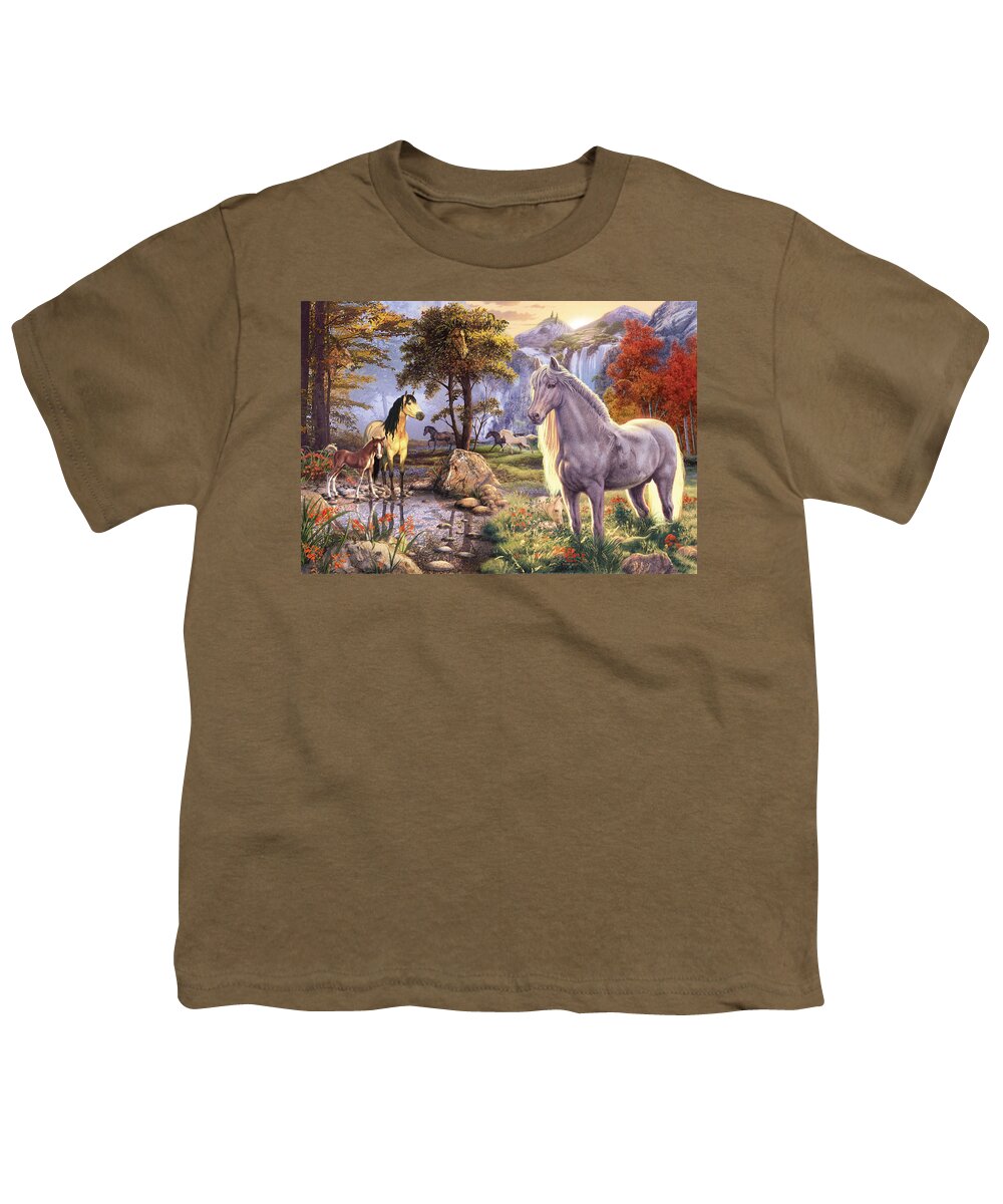Steve Read Youth T-Shirt featuring the photograph Hidden Images - Horses by MGL Meiklejohn Graphics Licensing