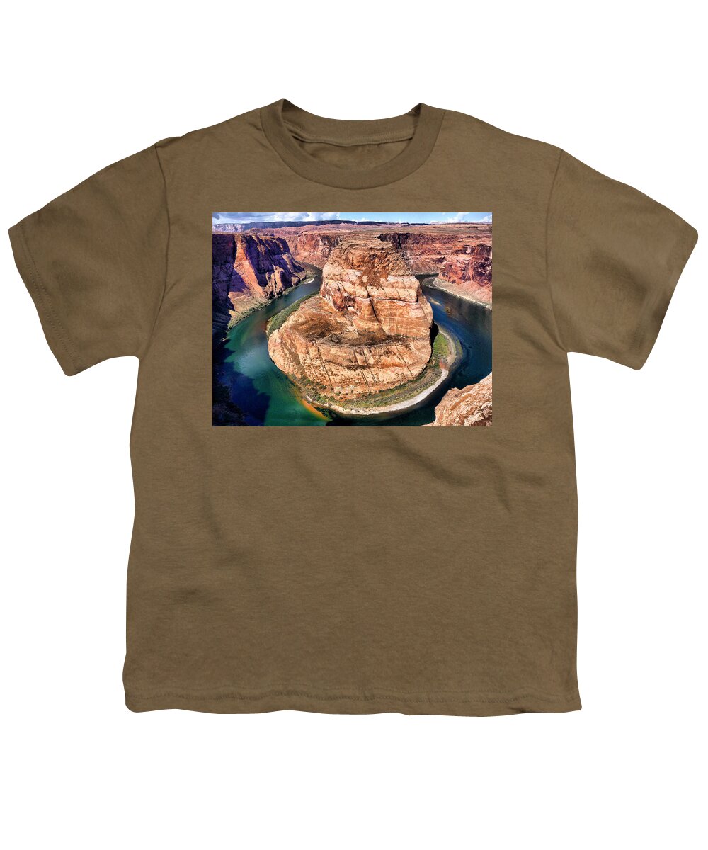 Horseshoe Bend Youth T-Shirt featuring the photograph Horseshoe Bend in Arizona by Mitchell R Grosky