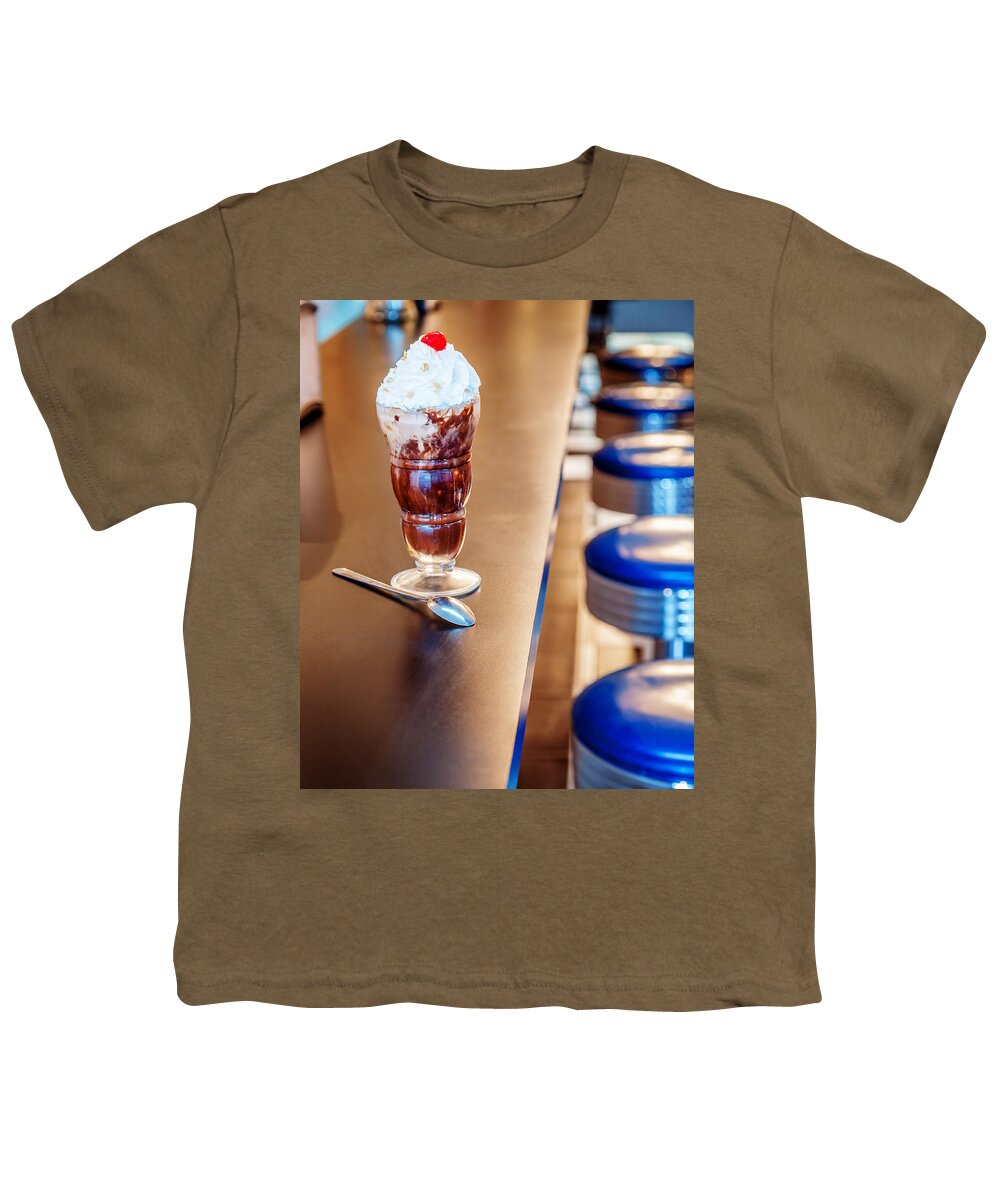 Bar Youth T-Shirt featuring the photograph Hot fudge sundae by Alexey Stiop