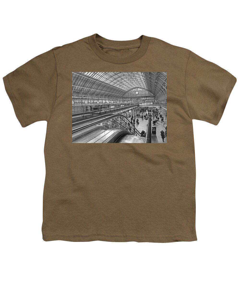 London Youth T-Shirt featuring the photograph Hurrying For The Train At St Pancras Station by Gill Billington