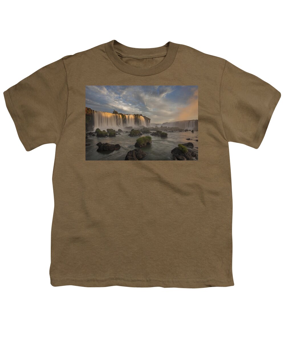 536571 Youth T-Shirt featuring the photograph Iguacu Falls Cascades Argentina by Ingo Arndt