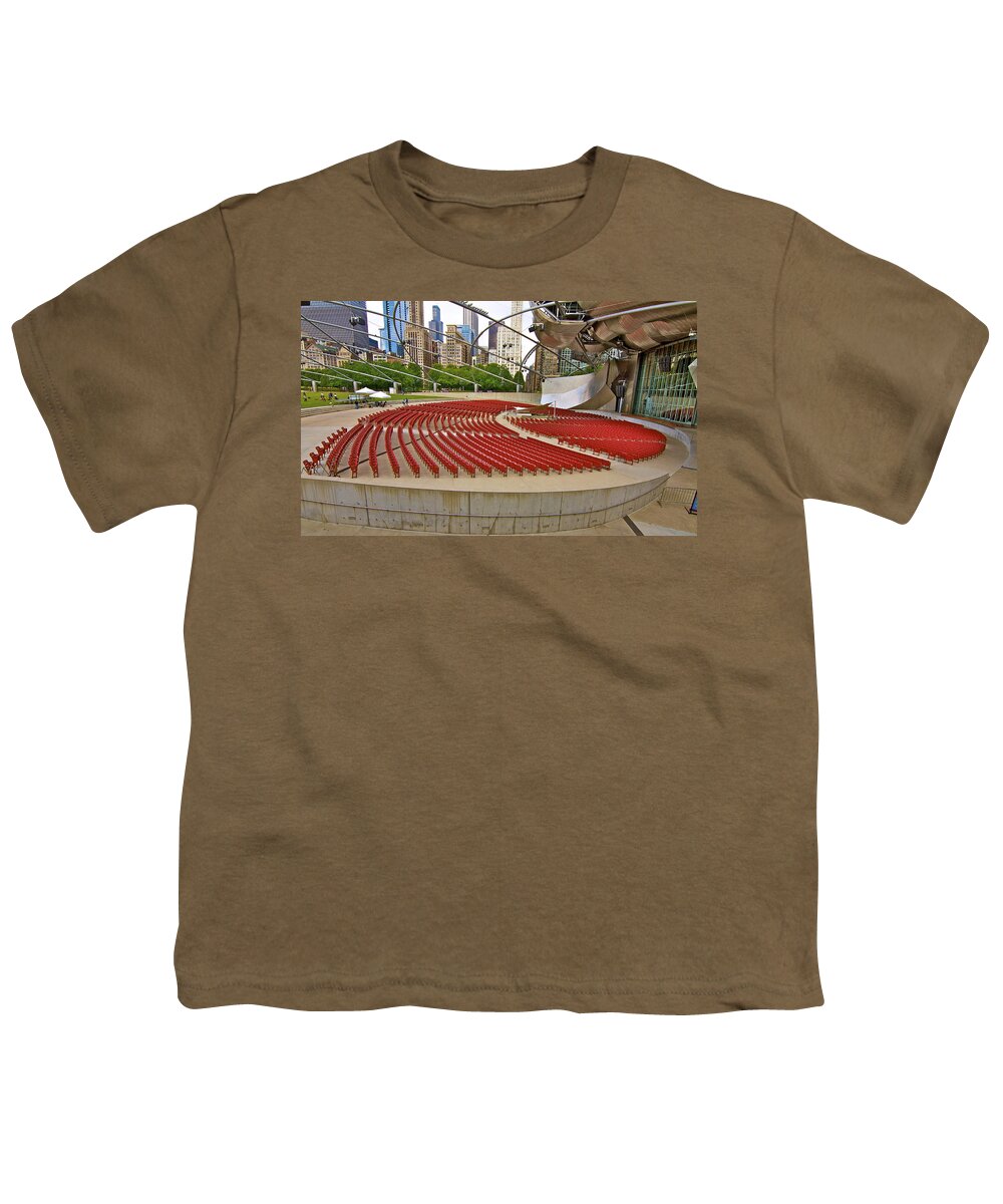 Chicago Youth T-Shirt featuring the photograph Jay Pritzker Pavilion by John Babis