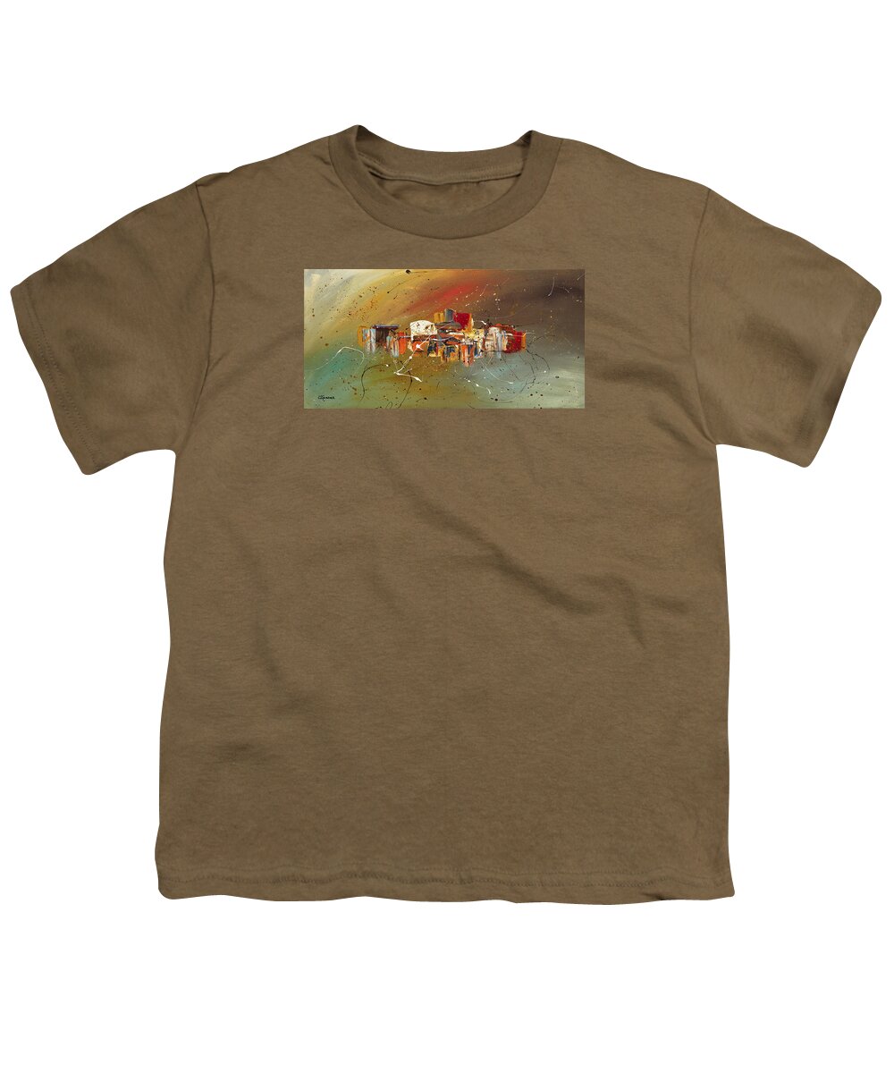 Abstract Art Youth T-Shirt featuring the painting Live Well by Carmen Guedez