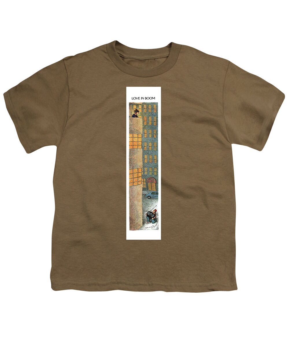 Love In Boom
(man With Boom Box Serenading Woman On Apartment Building Balcony)
Love Youth T-Shirt featuring the drawing Love In Boom by John O'Brien