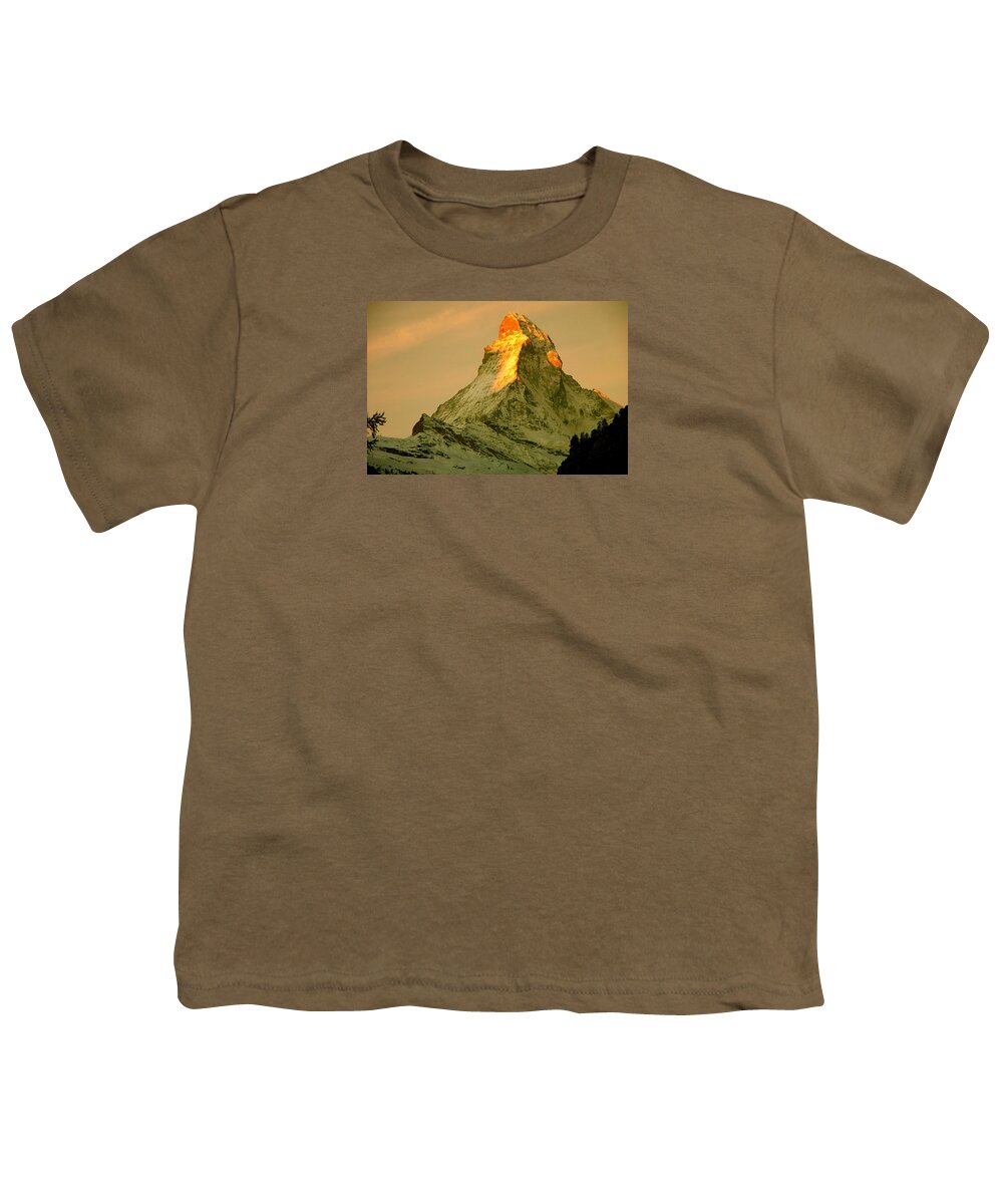 Switzerland Youth T-Shirt featuring the photograph Matterhorn in Switzerland by Monique Wegmueller
