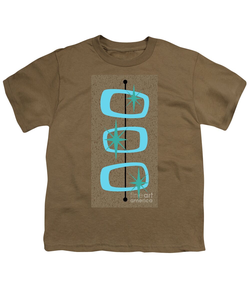 Turquoise Youth T-Shirt featuring the digital art Mid Century Modern Shapes 1 by Donna Mibus