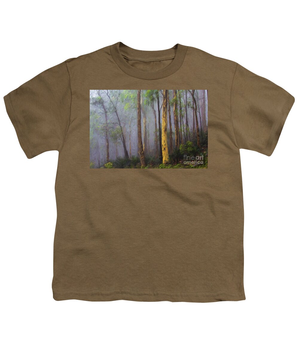 Mist Youth T-Shirt featuring the photograph Mist in forest by Sheila Smart Fine Art Photography