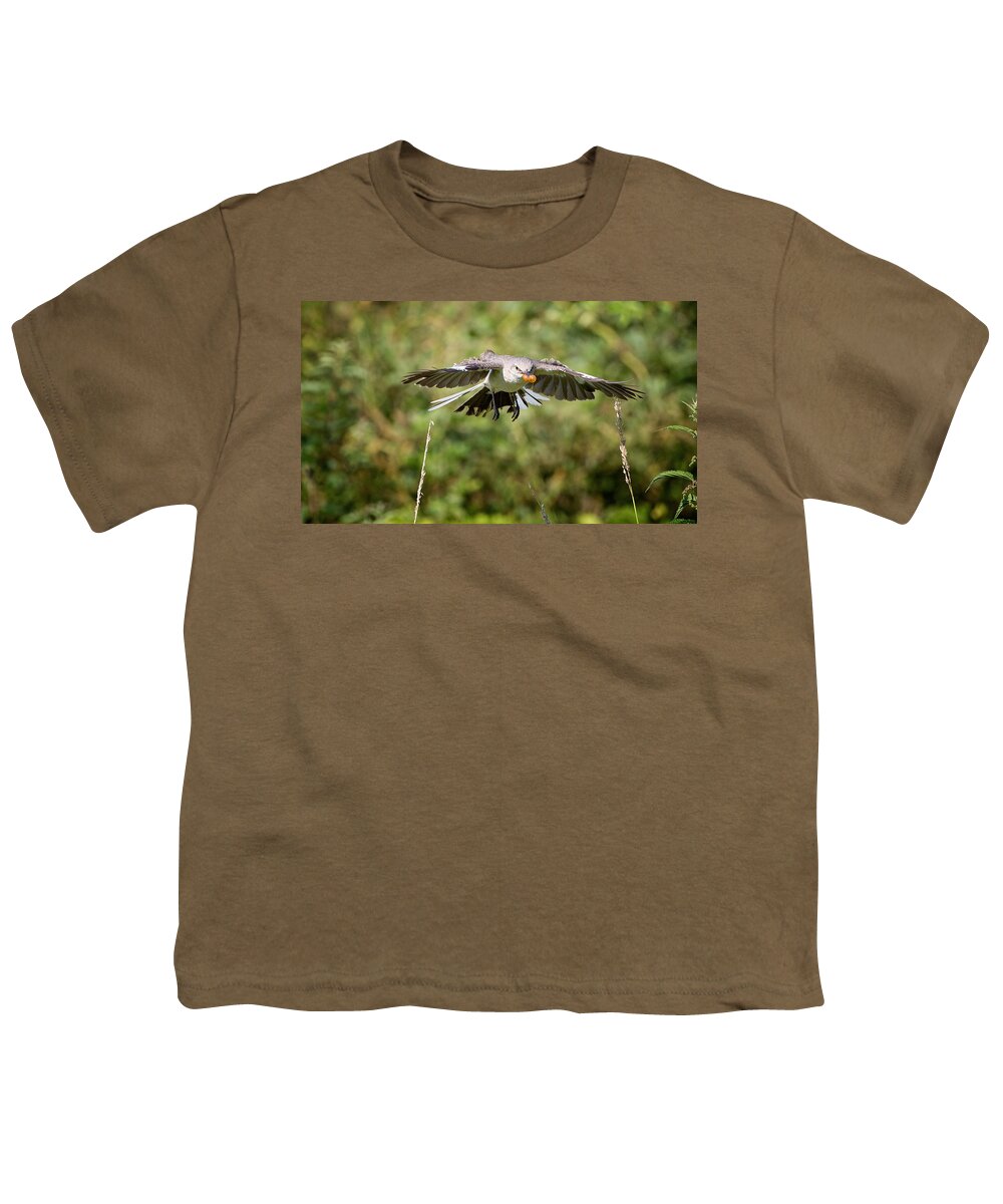 Mockingbird Youth T-Shirt featuring the photograph Mockingbird In Flight by Bill Wakeley