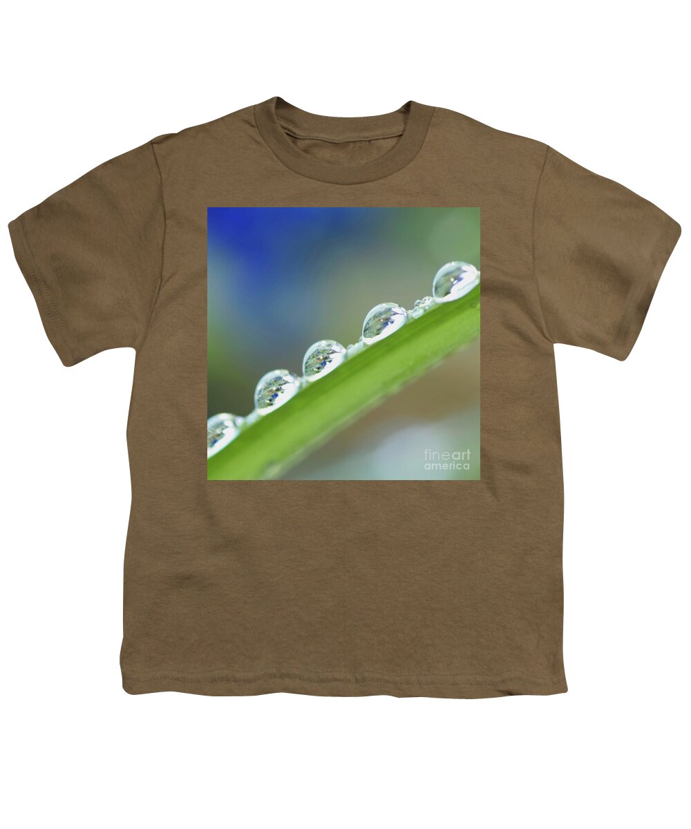 Drop Youth T-Shirt featuring the photograph Morning dew drops by Heiko Koehrer-Wagner
