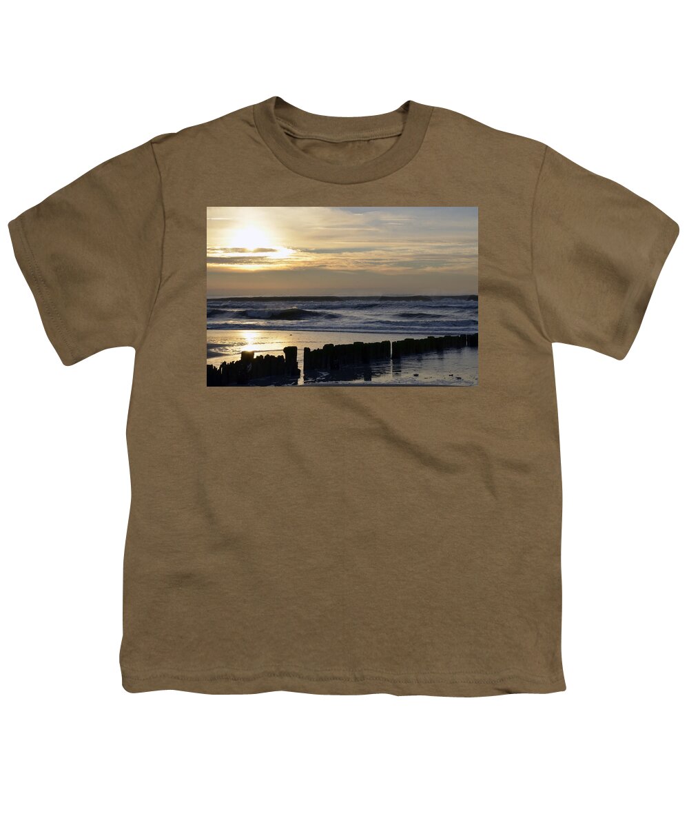 Morning Youth T-Shirt featuring the photograph Morning Ocean Rockaway Beach 3 by Maureen E Ritter