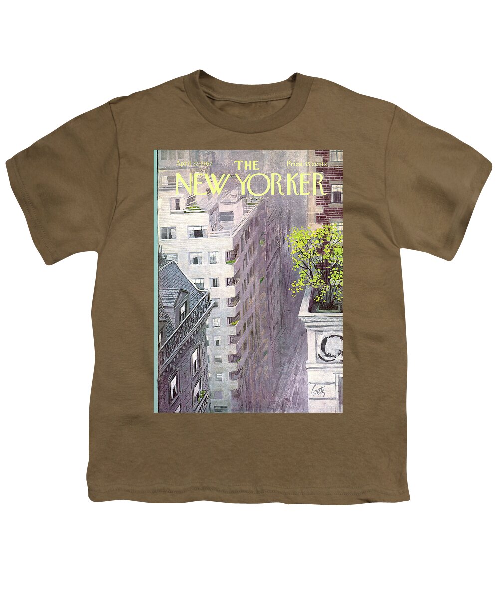 Arthur Getz Agt Youth T-Shirt featuring the painting New Yorker April 22nd, 1967 by Arthur Getz