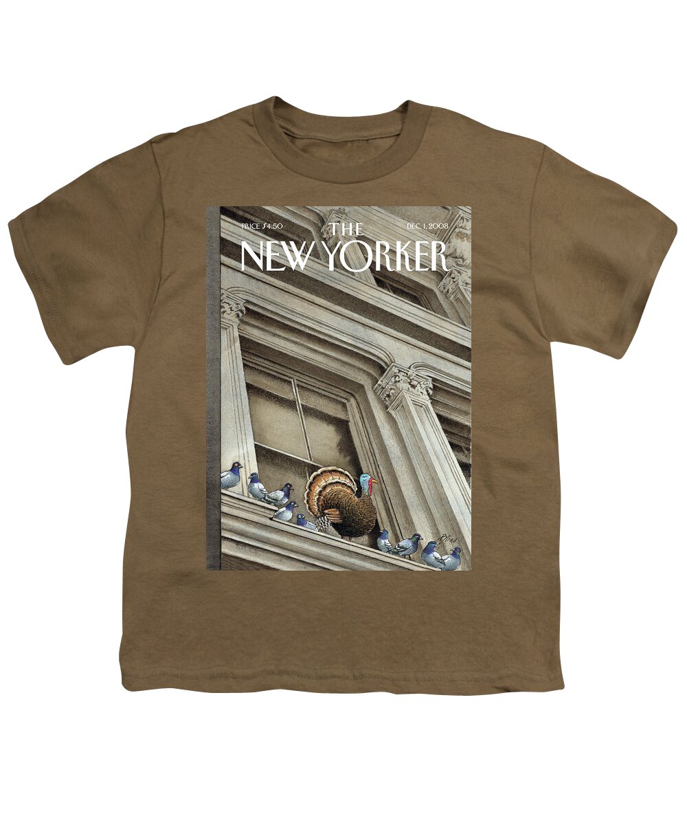 Turkey Youth T-Shirt featuring the painting Family Gathering by Harry Bliss