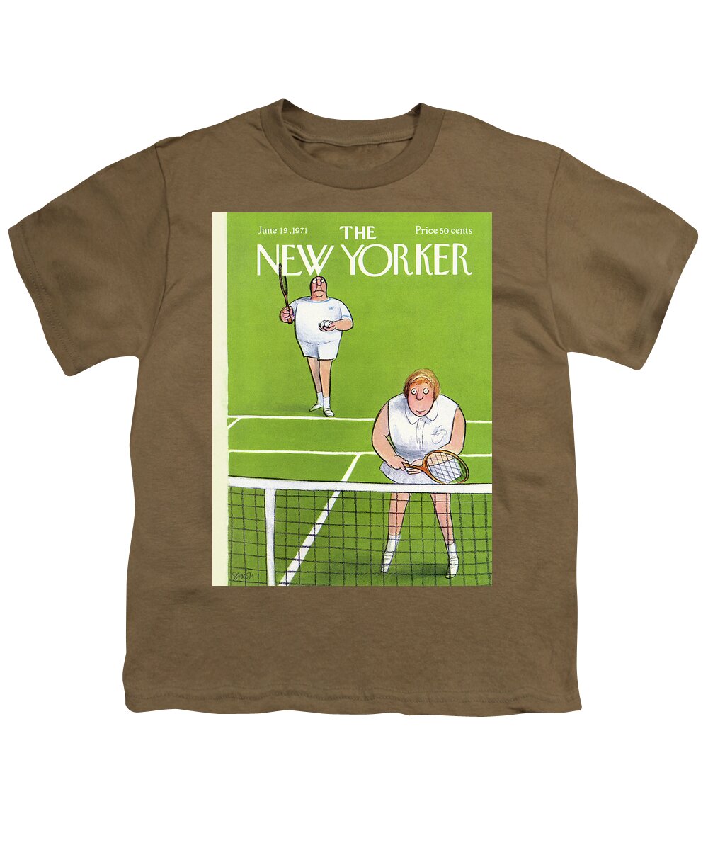 Charles Saxon Youth T-Shirt featuring the painting New Yorker June 19th, 1971 by Charles Saxon