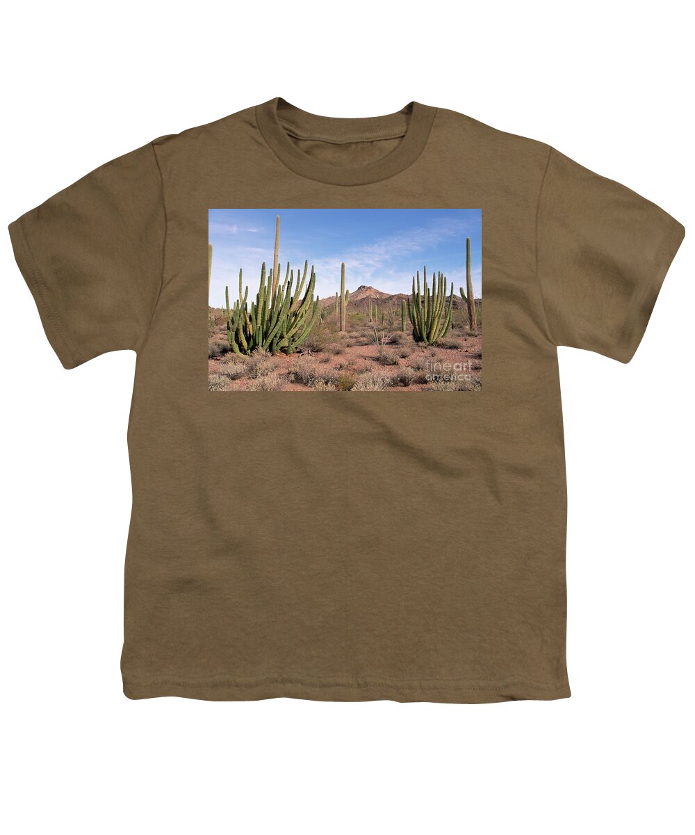 00343705 Youth T-Shirt featuring the photograph Organ Pipe Cactus Natl Monument by Yva Momatiuk and John Eastcott