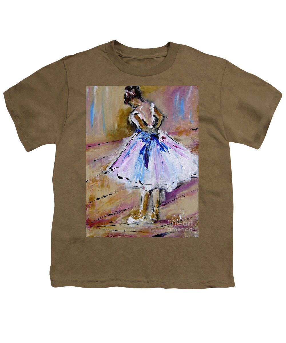 Ballerina Youth T-Shirt featuring the painting Our ballerina girl painting by Mary Cahalan Lee - aka PIXI