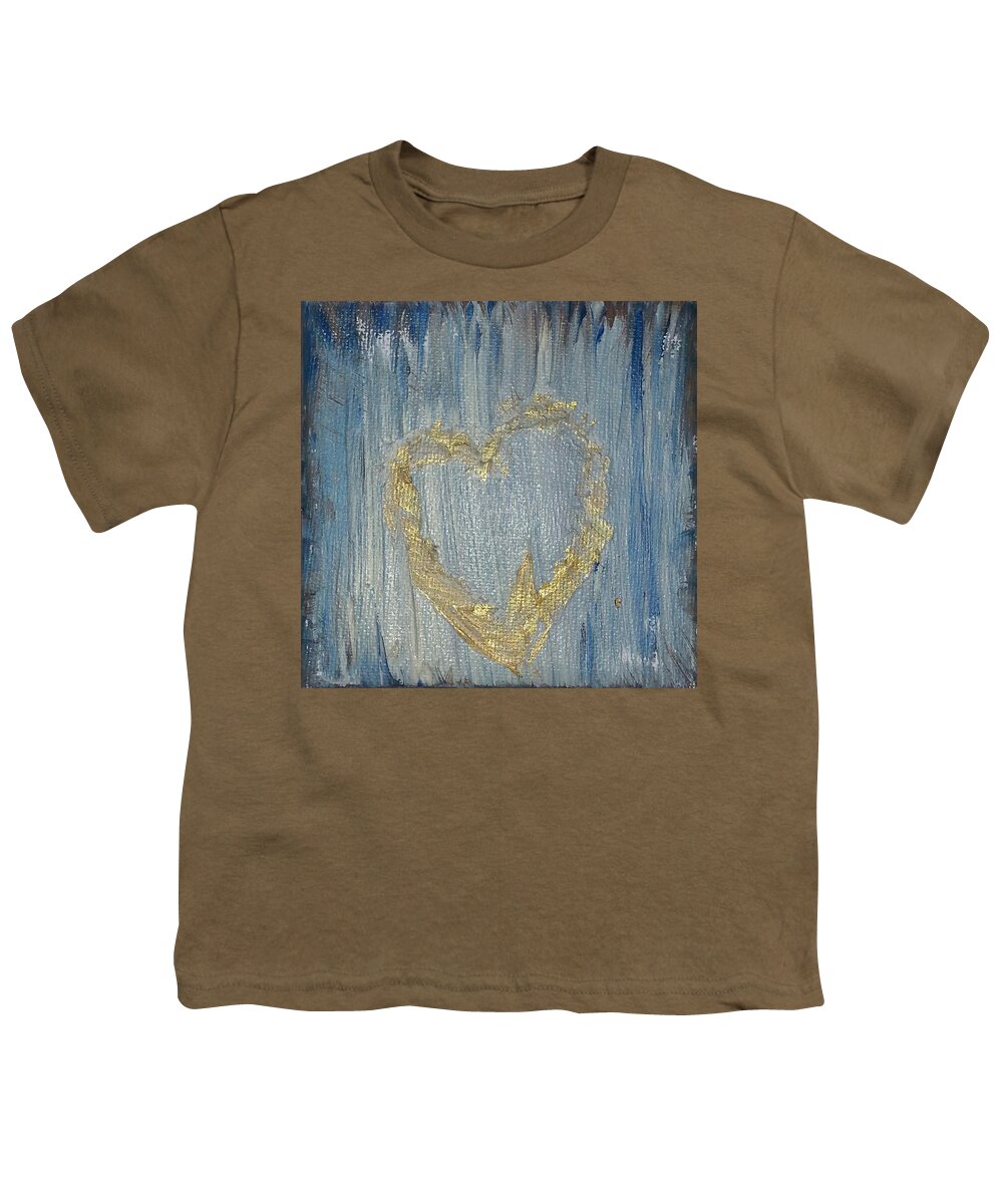 Abstract Painting Strcutured Mix Youth T-Shirt featuring the painting P2 by KUNST MIT HERZ Art with heart