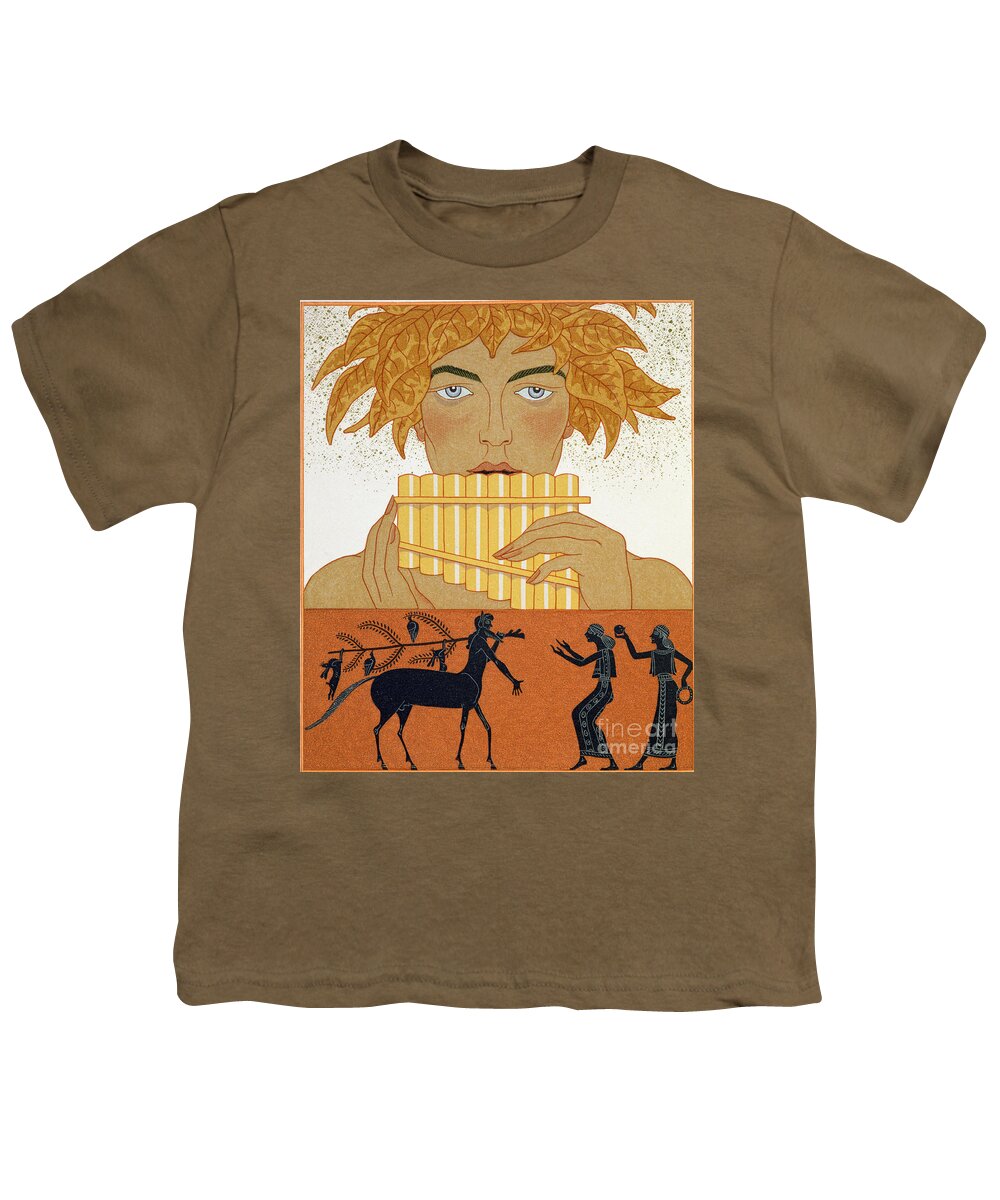 Centaur Youth T-Shirt featuring the painting Pan Piper by Georges Barbier