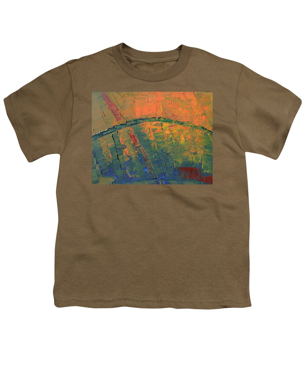 Abstract Painting Youth T-Shirt featuring the painting Patches of Red by Linda Bailey