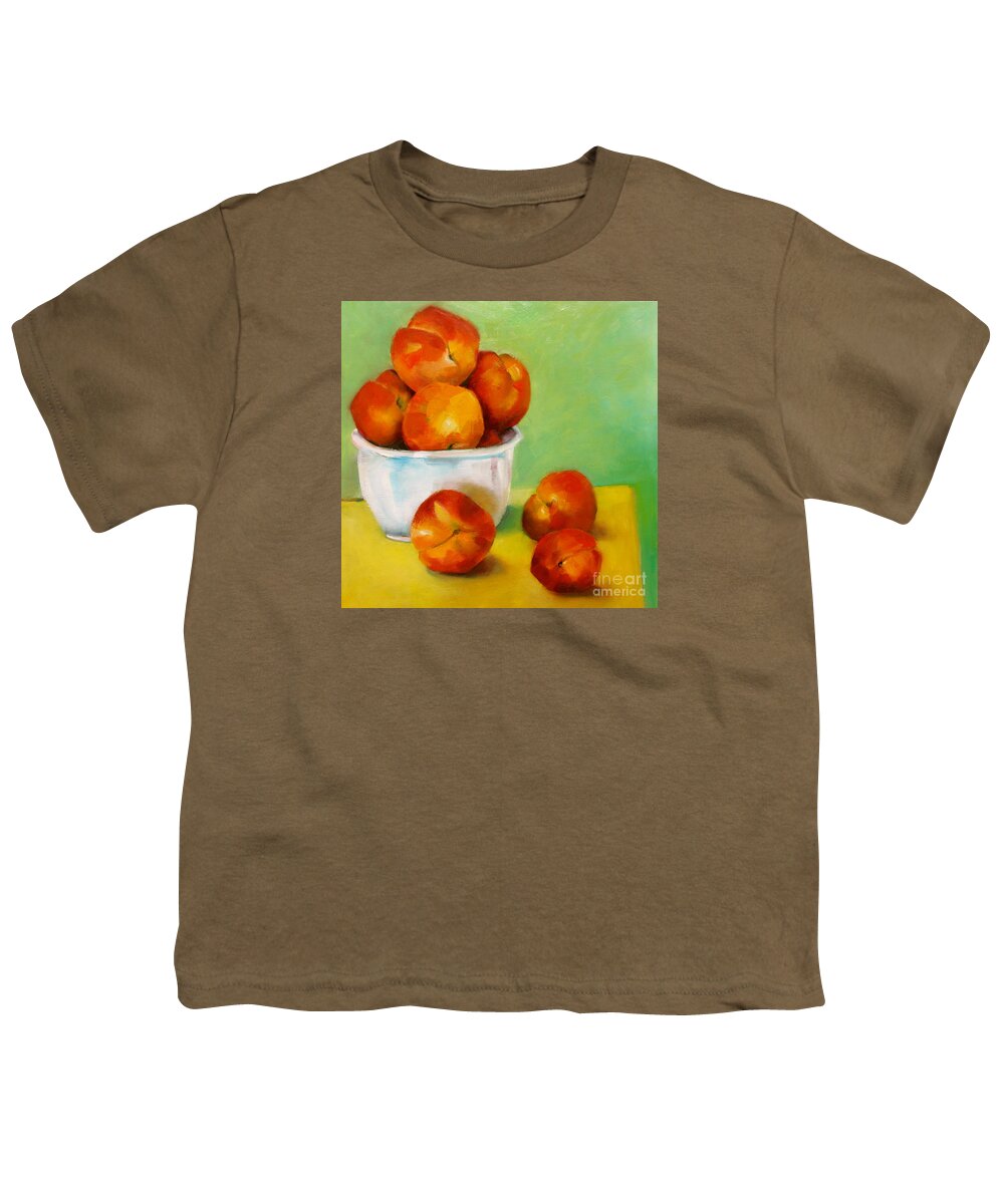 Peaches Youth T-Shirt featuring the painting Peachy Keen by Michelle Abrams