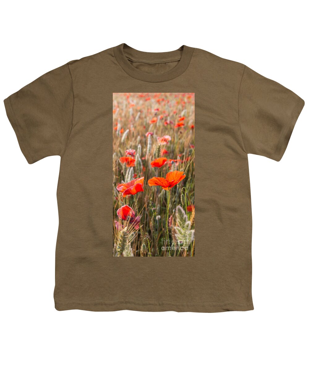 Agriculture Youth T-Shirt featuring the photograph Poppies In The Morning Sun by Hannes Cmarits