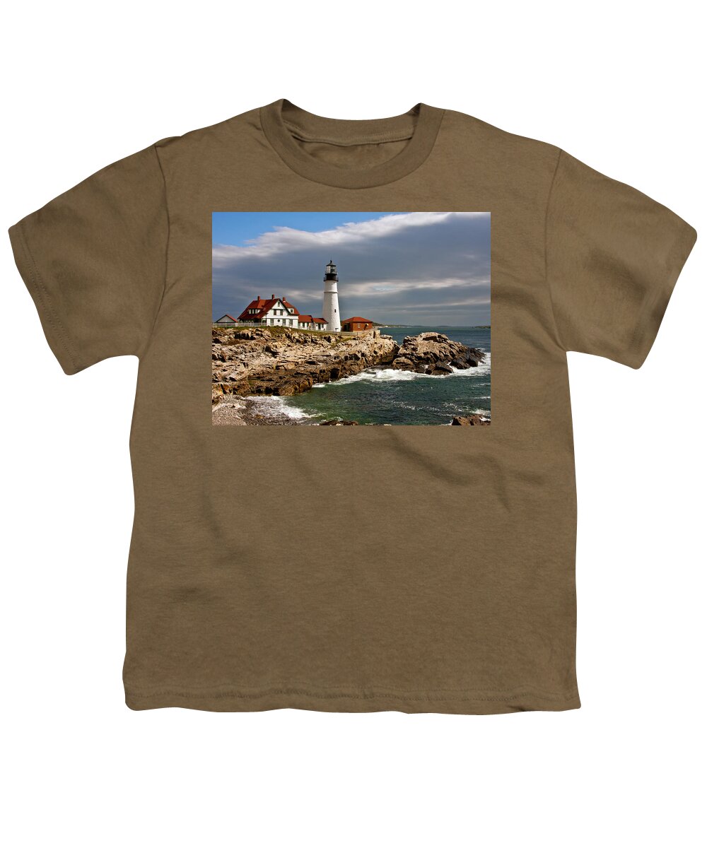 Lighthouse Youth T-Shirt featuring the photograph Portland Headlight by John Haldane