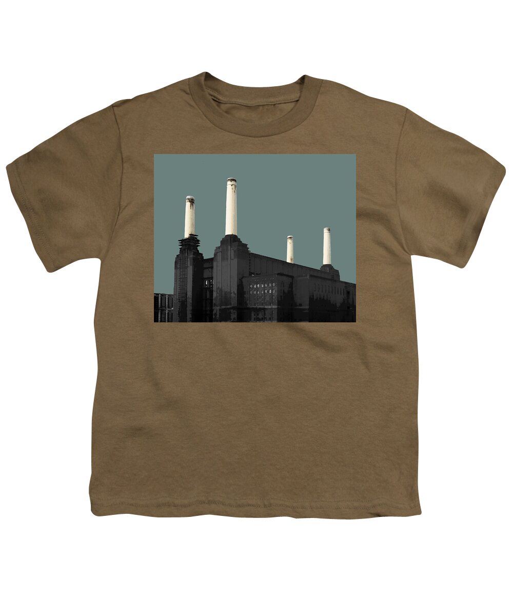 Battersea Youth T-Shirt featuring the mixed media Power - Blue GREY #2 by BFA Prints