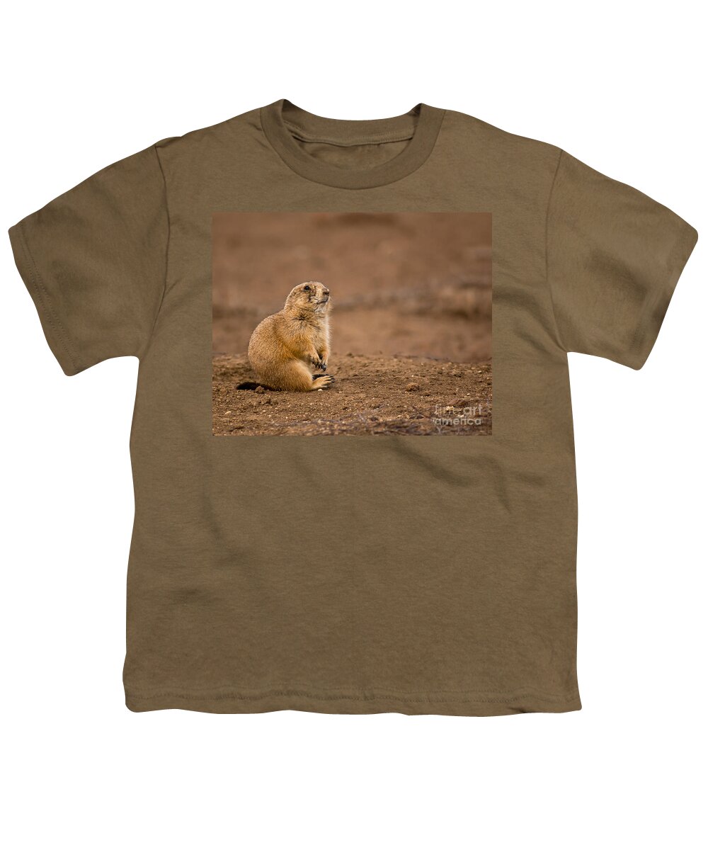 Animal Youth T-Shirt featuring the photograph Prairie Dog On Dirt by Robert Frederick