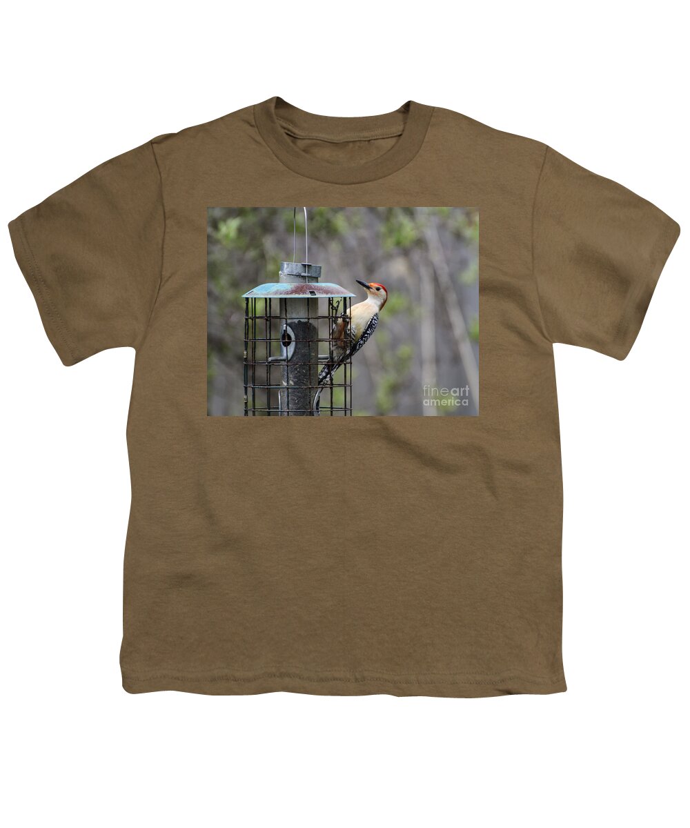 Red Bellied Woodpecker Youth T-Shirt featuring the photograph Red Bellied Woodpecker by Judy Wolinsky