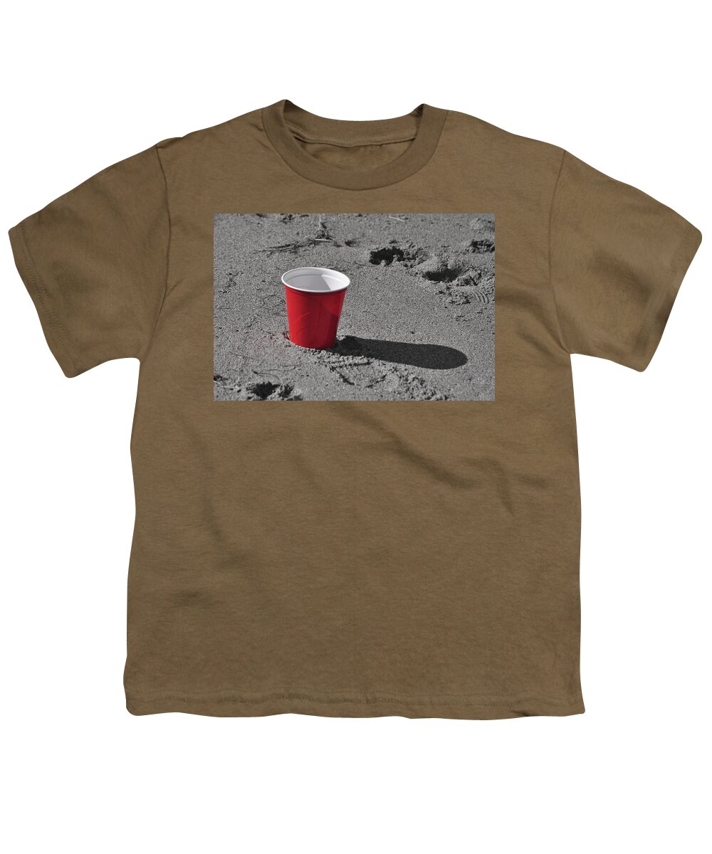 Red Solo Cup Youth T-Shirt featuring the mixed media Red Solo Cup by Trish Tritz