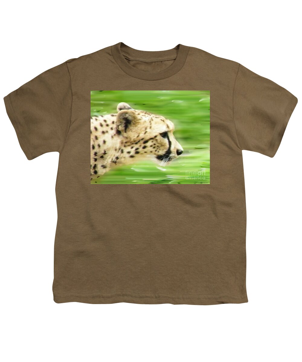  Youth T-Shirt featuring the digital art Run Cheetah Run by Lizi Beard-Ward