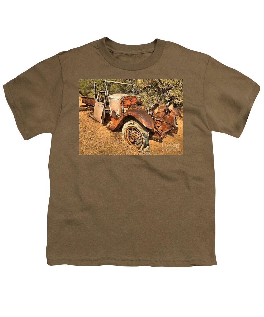Joshua Tree National Park Youth T-Shirt featuring the photograph Rusted And Worn by Adam Jewell