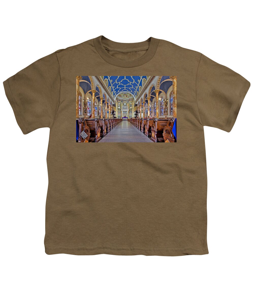 Altar Youth T-Shirt featuring the photograph Saint Michael Catholic Church by Susan Candelario