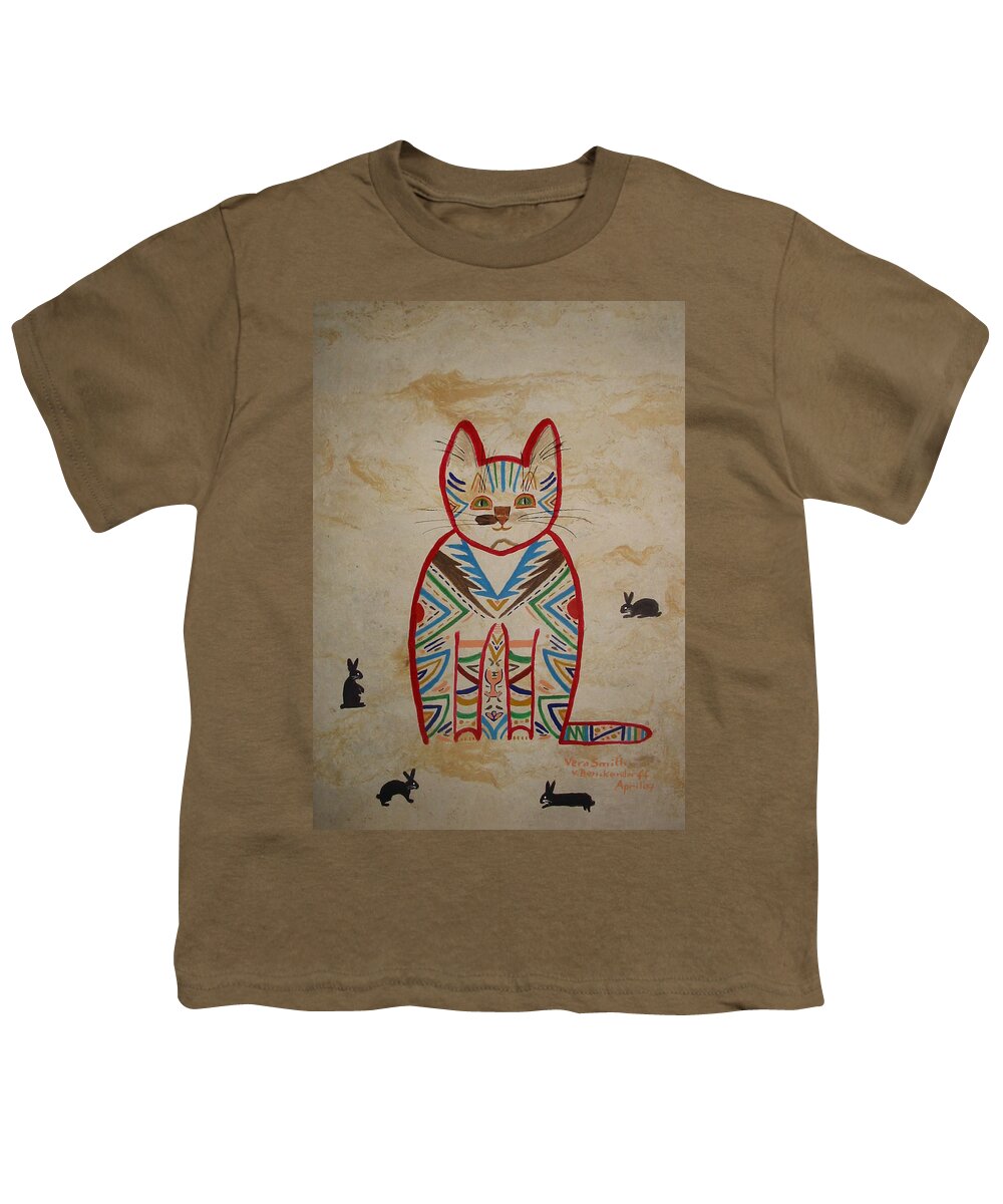 Fancy Youth T-Shirt featuring the painting Sarah's Cat by Vera Smith