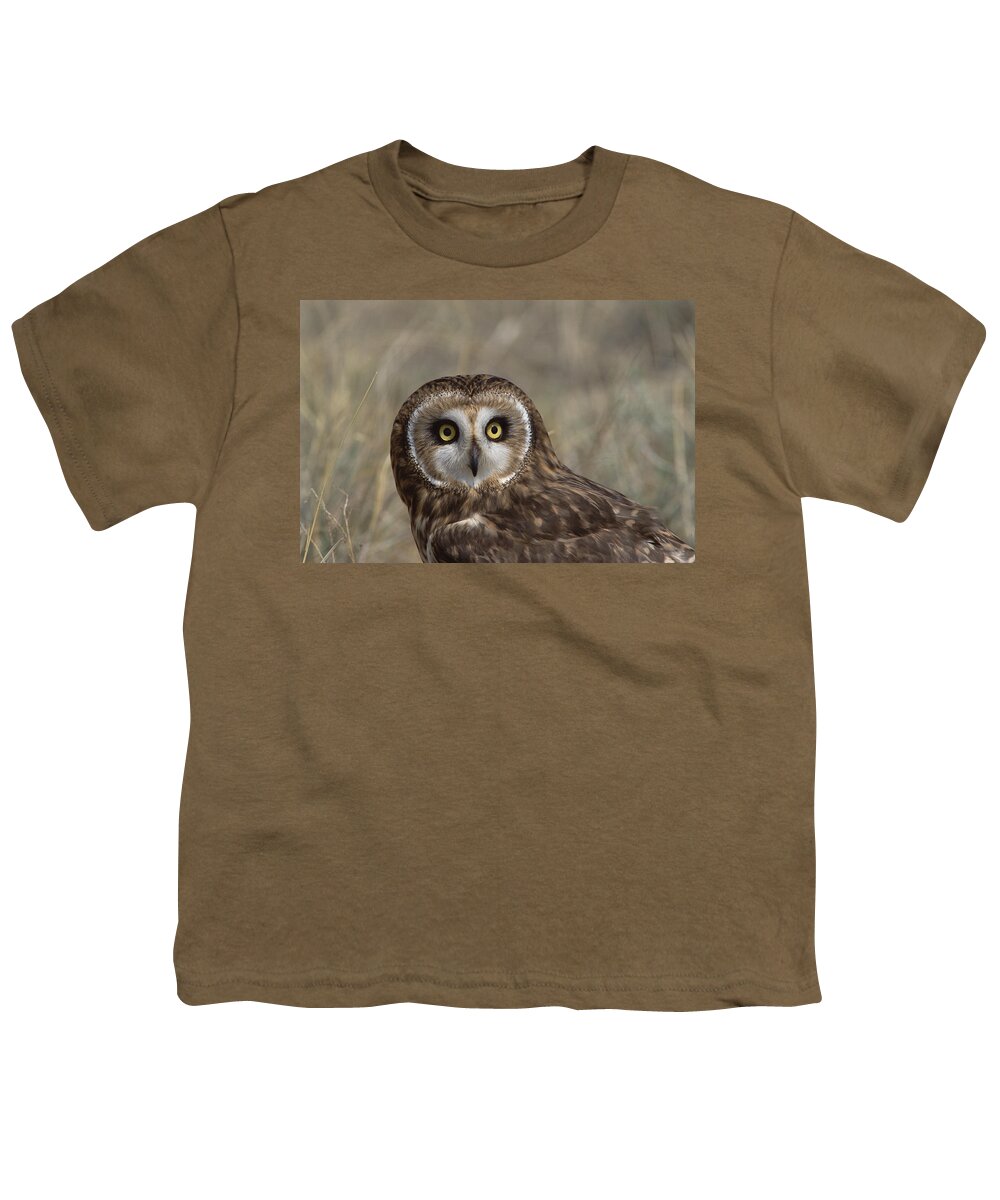 Feb0514 Youth T-Shirt featuring the photograph Short-eared Owl Portrait North America by Konrad Wothe
