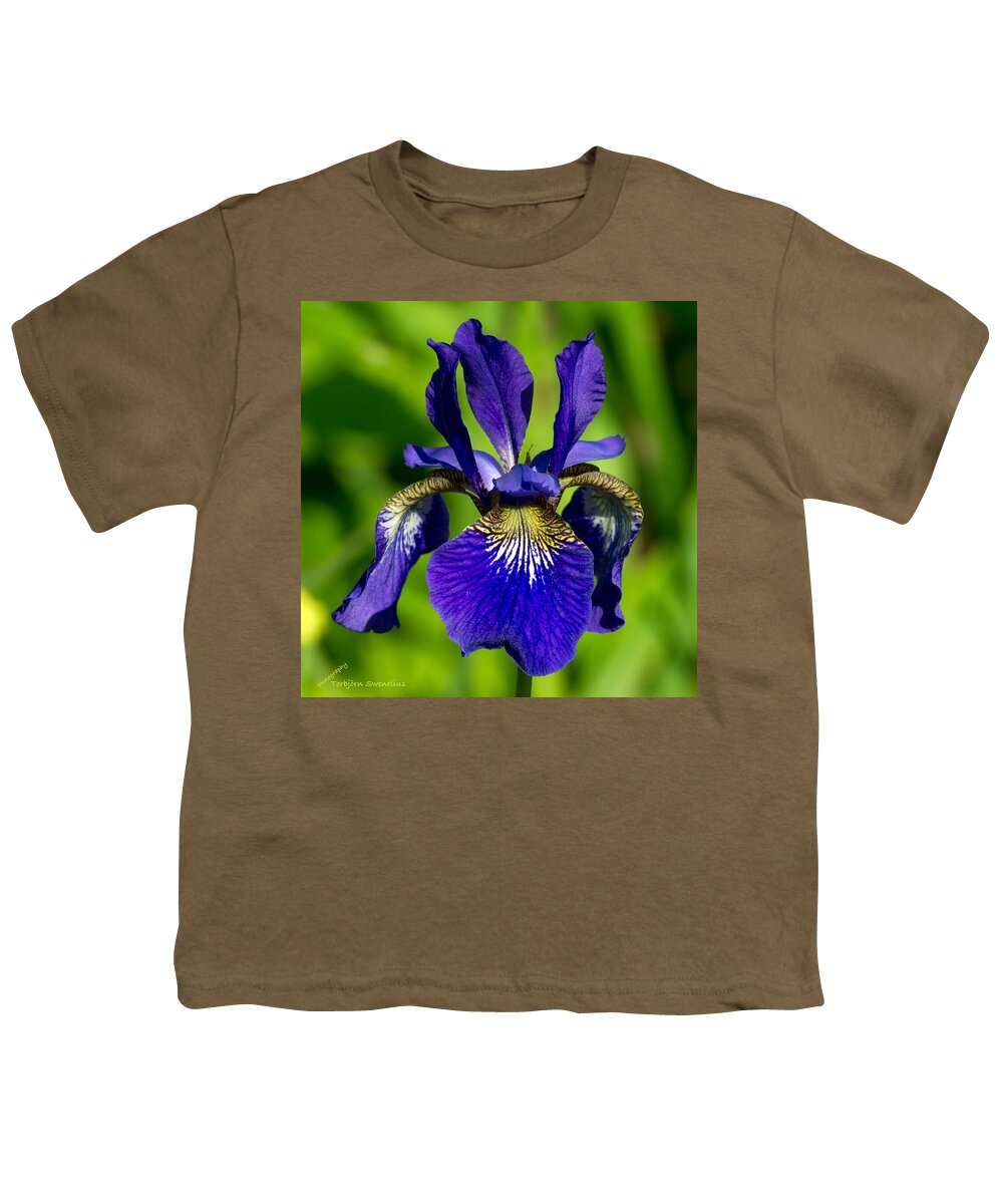 Siberian Iris Youth T-Shirt featuring the photograph Siberian Iris by Torbjorn Swenelius