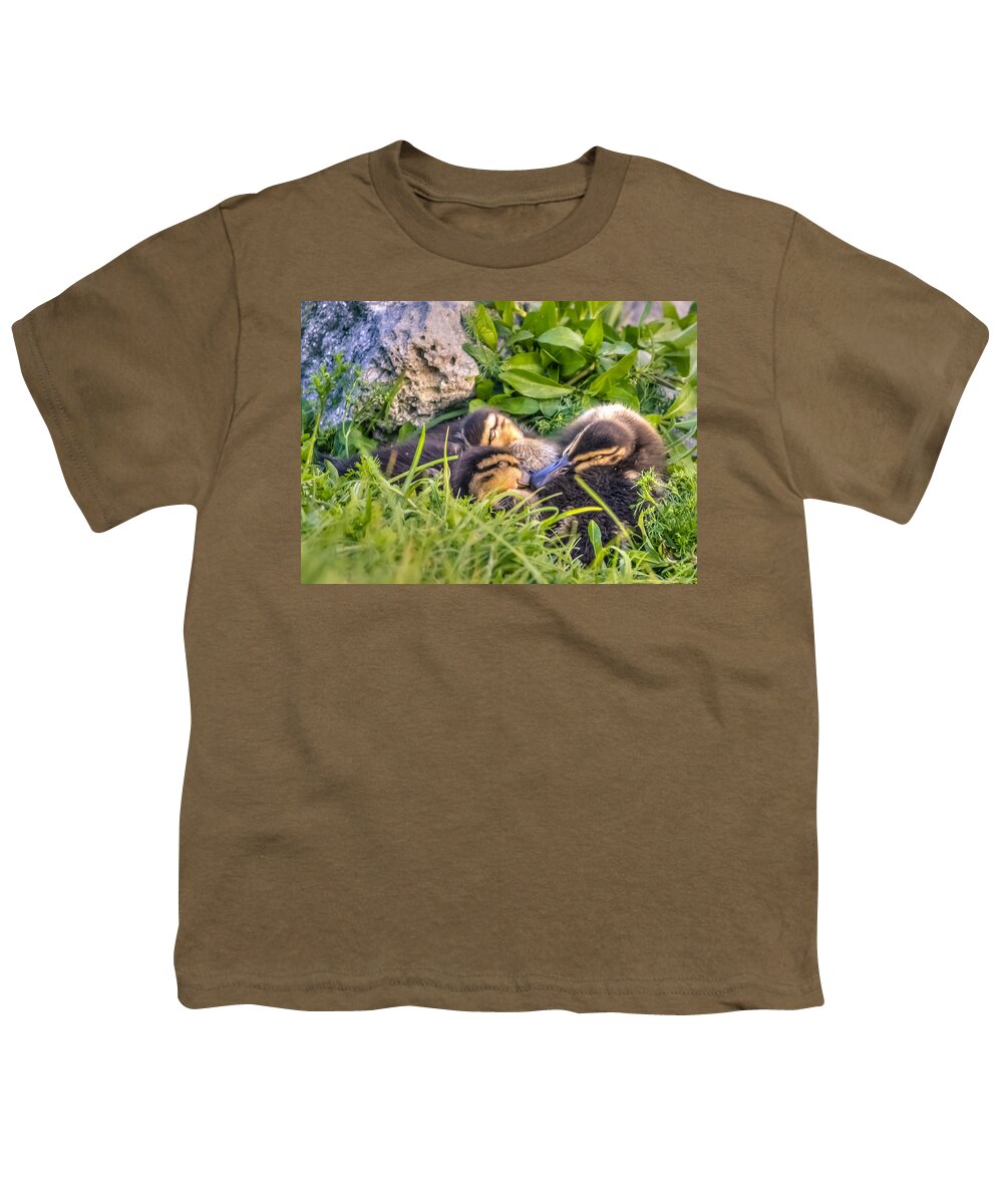 Adorable Youth T-Shirt featuring the photograph Sleepy Ducklings by Rob Sellers
