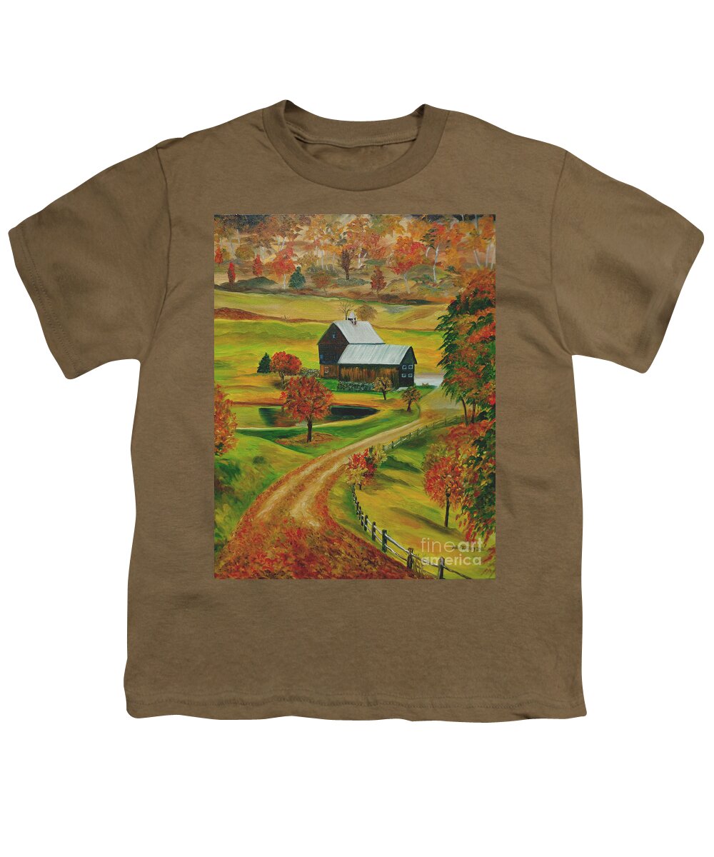 Farm Youth T-Shirt featuring the painting Sleepy Hollow Farm by Julie Brugh Riffey