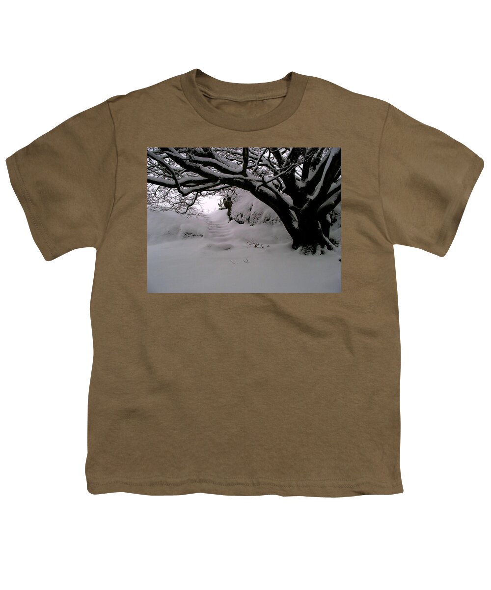 Snow Youth T-Shirt featuring the photograph Snowy Path by Amanda Moore