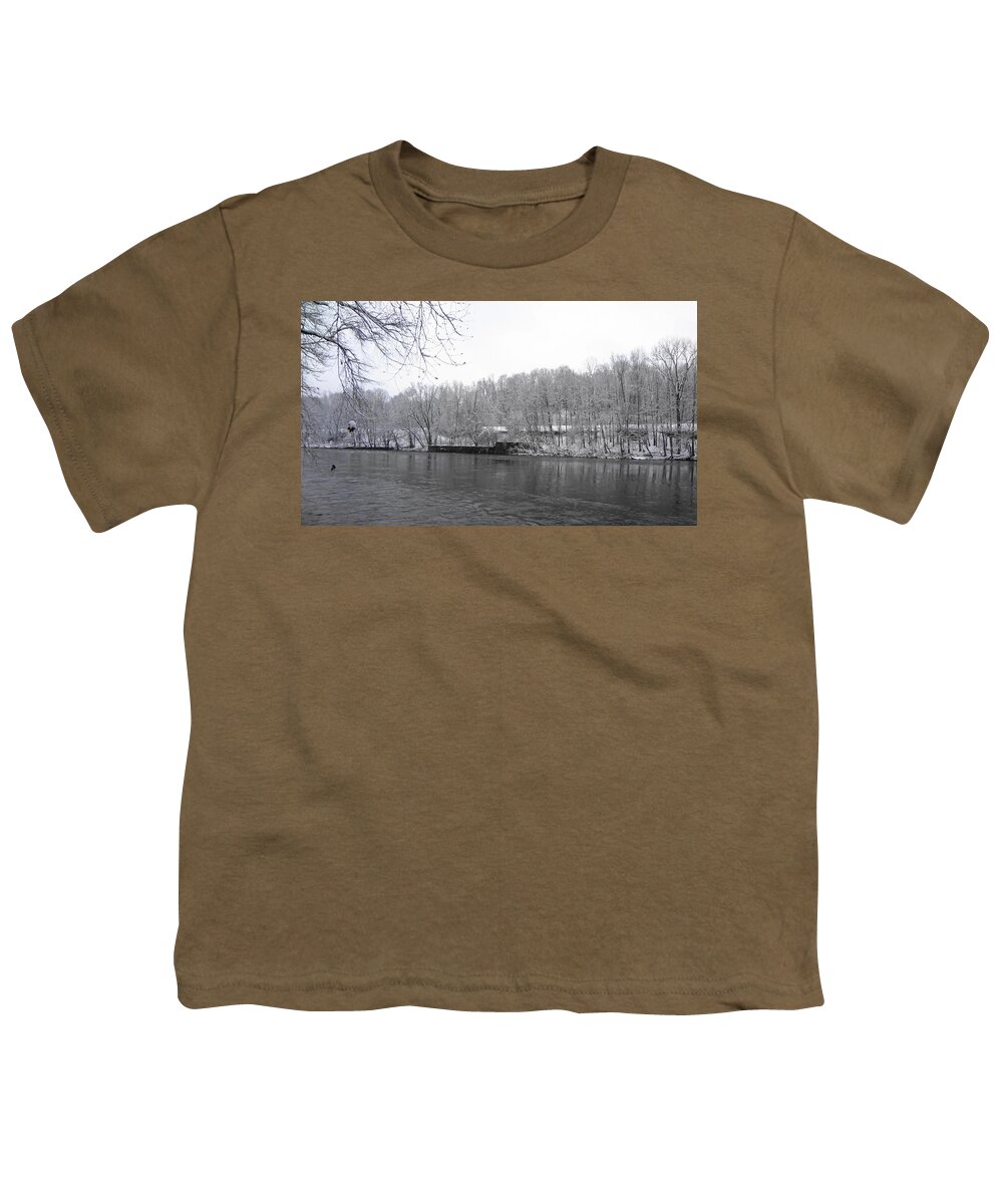 Schuylkill River Youth T-Shirt featuring the photograph Snowy Schuylkill by Michael Porchik