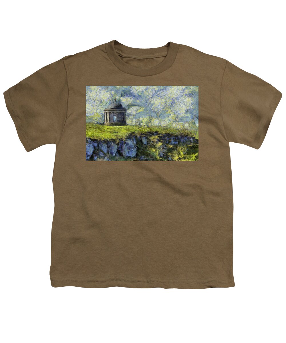 Ireland Youth T-Shirt featuring the photograph Starry Mussenden Temple by Nigel R Bell