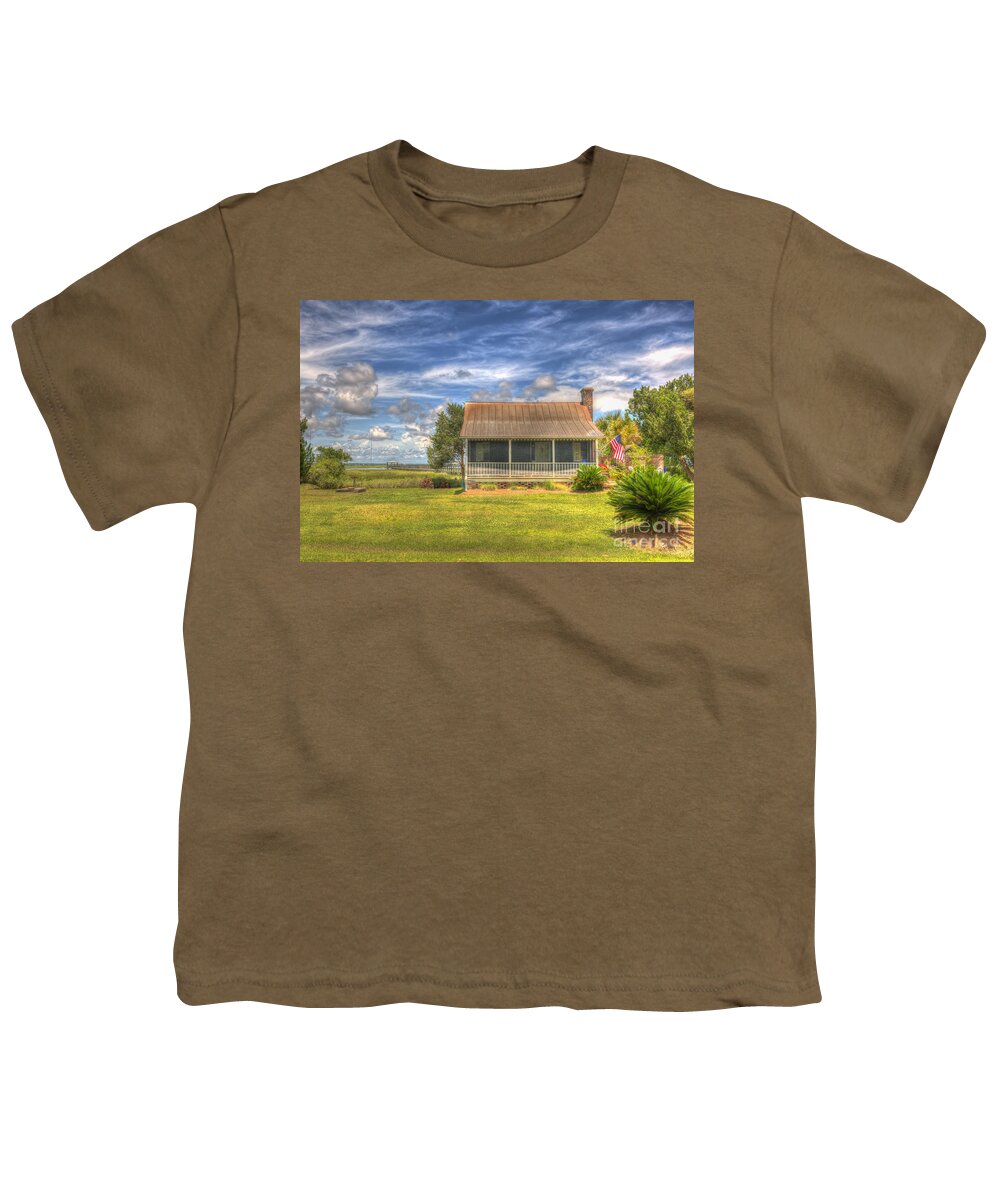 Sullivan's Island Youth T-Shirt featuring the photograph Sullivan's Island Beach Shack by Dale Powell