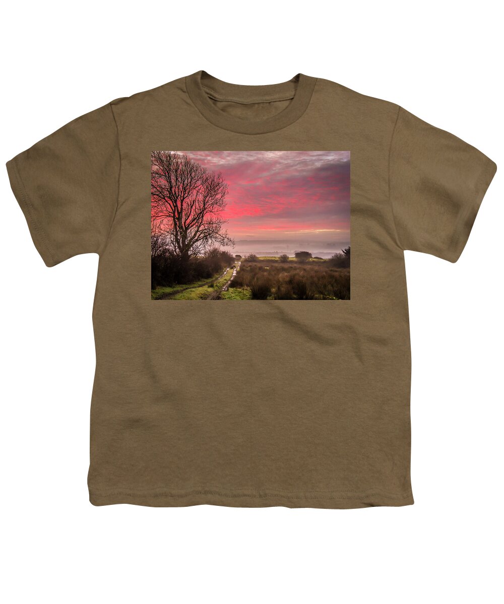 Ireland Youth T-Shirt featuring the photograph Sunrise over Decomade Pasture in County Clare by James Truett